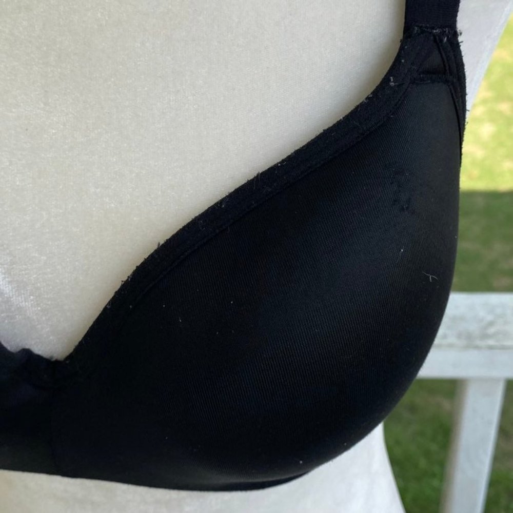 VS PINK ULTIMATE Push Up Sports Bra Sz Medium A-C Cup Black w Logos Racerback - Picture 11 of 12